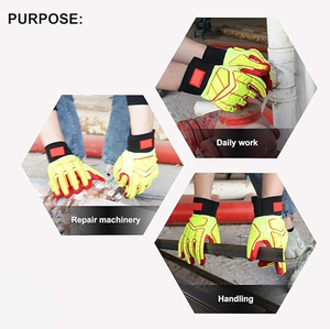 Gants résistants aux chocs TRP, caoutchouc thermoplastique, protection UV, fermeture à boucle, qualité supérieure, vente exceptionnelle, gants de travail de protection - Product Image 2