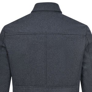 Vente en gros de vestes en laine à col boutonné, coupe ajustée, couleur anthracite, brodées sur mesure, de haute qualité, 100%, taille hiver - Product Image 5