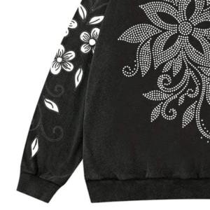 Custom Rhinestone Unisex Fleece Pullover <b>Hoodie</b> Sparkling Crystal Design 100% Cotton Eco-Friendly Winter Streetwear Bulk - Product Image 5