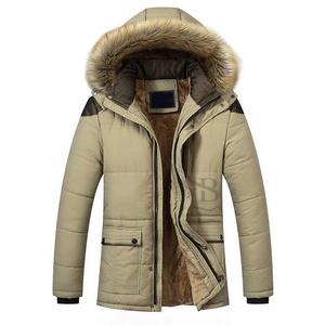 Parka acolchada cálida de invierno informal para hombre, Parka de pato blanco con capucha de Color sólido con cremallera forrada con logotipo estampado, abrigos para exteriores - Product Image 5