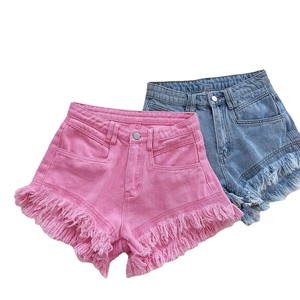 Shorts de Mezclilla para Mujer al por Mayor, Cintura Alta, Corte Holgado, Desgastados, Shorts de Mezclilla de Verano, Estilo Urbano Y2K, Plegados - Product Image 1
