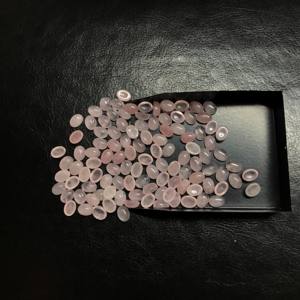 Vente en gros de quartz rose naturel de qualité AAA 3x4mm certifié IGI Cabochon en cristal rose ovale lisse pierre semi-précieuse pour - Product Image 1