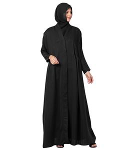 Diseñador único mujeres Naqab manga larga negro Burqa estilo étnico sólido Hijab Turquía moda islámica vestidos musulmanes Abaya - Product Image 1