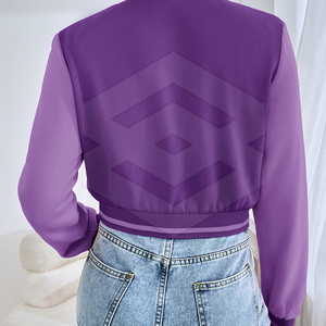 Veste à manches longues pour femme, haut court et respirant, avec lettres, fabriqué en usine - Product Image 4