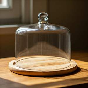 Dôme à gâteau rond fait à la main, écologique, en bois de mangue/acacia, plus haut, pour la présentation des aliments, centre de table, mariage, buffet, service - Product Image 2