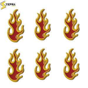 Parches bordados de llama de fuego únicos de Mejor Diseño de Tepra Sports PVC de alta calidad para decoración de prendas Tipo Tela fieltro - Product Image 4