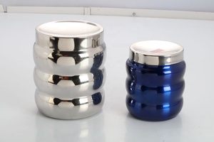 Stainless Steel <b>Canister</b> <b>Set</b> of 2 Stackable Airtight Storage Jars Stainless Steel <b>Canister</b> <b>Set</b> Storage Container Stainless Steel - Product Image 2
