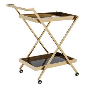 Antique Golden Finished 2 Tier Black Glass Salves Hot Selling Hotel Accessories Food <b>Serving</b> <b>Trolley</b> at Wholesale Price - Product Image 4