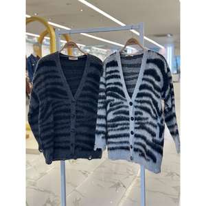 เสื้อคาร์ดิแกนถักลายม้าลายสไตล์ลำลอง 5166 - Product Image 2