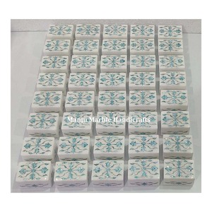 Durable Quality Marble Jewelry Boxes Light Green Mother of Pearl Inlay with Reasonable Price Marble 10 X 7.5 cm Boxes - Product Image 1