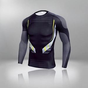 Séchage rapide Fitness hommes sous-vêtement thermique pour hommes Compression thermique à manches longues T-shirt chemise de sport MMA Rashguard - Product Image 6