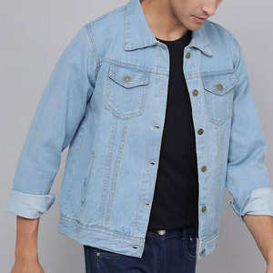 Veste en jean pour hommes, manteau en jean à la mode décontractée, Streetwear coupe ajustée classique, logo personnalisé bleu et vintage, OEM et ODM - Product Image 5