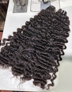 ¡Cabello Barato! Extensiones de Cabello Humano Remy de Color Negro Sin Químicos, Hechas a Mano, Textura Rizada y Ondulada, Suaves y Lisas, Doble Trama a Máquina - Product Image 1