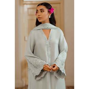 Conjunto Elegante Daanaya de Camisa de Satén con Cuello en V y Dupatta, con Tela Ecológica para Primavera/Verano - Product Image 2