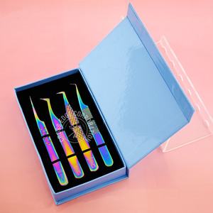 Pinzas para Pestañas con Punta de Fibra, Paquete de 45 °   75 °   90 °   Pinzas Nano Grip para Extensión de Pestañas, Curvadas, Clásicas, Ligeras, para Volumen - Product Image 1