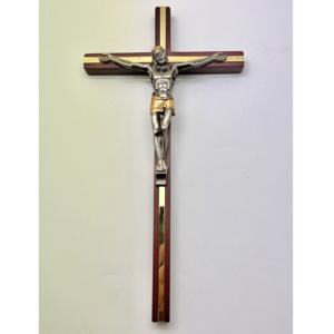 Crucifix croix en bois Jésus suspendu religieux inspirant INRI - Product Image 3