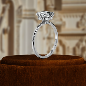 Anillo de Compromiso con Diamante de Corte Asscher de 1 Quilate Certificado por IGI, Oro Sólido de 14K, Solitario con Halo Oculto de 8 Puntas, Anillo de Boda con Diamante Cultivado en Laboratorio - Product Image 6