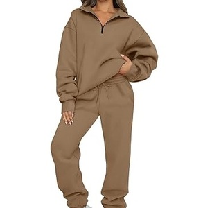 New Fashion Sweat <b>Suit</b> Custom Made Sweat <b>Suit</b> Factory Style <b>Ladies</b> Sweat <b>Suit</b> Casual Loose Stacked Fleece Sports Sweatsuits - Product Image 2