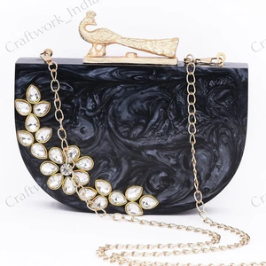 Indian Handmade Mini Bags for Women New Model High-Density Resin Metal Cotton <b>Handbags</b> Ladies Wholesale Factory Competitive - Product Image 3
