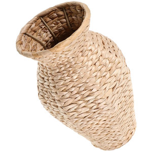 Vase décoratif de sol en jonc de mer côtier écologique fait à la main pièce maîtresse d'herbe tressée naturelle Boho Chic décor à la maison fausse fleur - Product Image 1