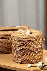 กล่องทิชชูหวายทำมือเป็นมิตรต่อสิ่งแวดล้อมเป็นทางเลือกที่รับผิดชอบต่อสิ่งแวดล้อมสำหรับที่ใส่พลาสติก - Product Image 5