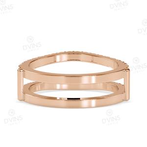 Anillo de diamante paralelo de oro clásico de 14K de Fiona Diamonds VVS Diamante natural para compromiso o fiestas de boda - Product Image 4