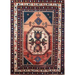 Tapis en laine noué à la main Nuray Blue Pae-4448 à motif médaillon 9x12 pour la maison et la voiture, tapis de Jaipur US pour la décoration du salon - Product Image 1