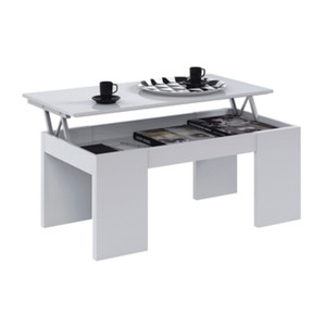 KIT TAVOLO CAFFÈ REGOLABILE IN ALTEZZA 43X100X50H BIANCO LUCIDO - Product Image 1