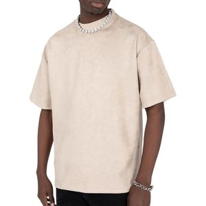 OEM y ODM de alta calidad de gran tamaño Baggy Drop Shoulder Camisetas Logotipo personalizado Formal Patrón sólido Diseño de tejido de ganchillo - Product Image 1