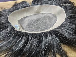 Peluca con malla frontal de cabello Remy humano 100% para hombres, aspecto Natural personalizable, ajuste cómodo, encaje transparente de alta calidad, Bangladesh - Product Image 6