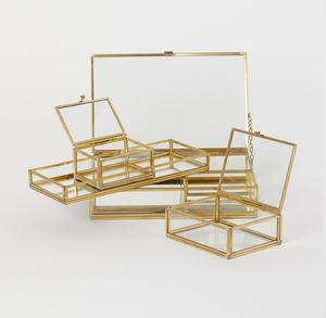 Accessoires décoratifs de boîte à bijoux de forme d'hexagone de boîte de bibelot en laiton avec la boîte de rangement de habillage de prix raisonnable - Product Image 3