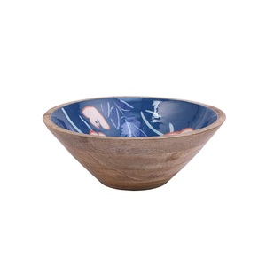 Cuenco de madera decorativo hecho a medida para servir, cuenco para servir ensalada de sopa redondeada de alta calidad - Product Image 2