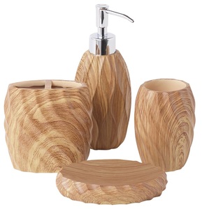 Ensembles d'accessoires de salle de bain de toilette en bois de couleur noire pour la décoration Ensemble de salle de bain de luxe pour la maison ou l'hôtel - Product Image 5