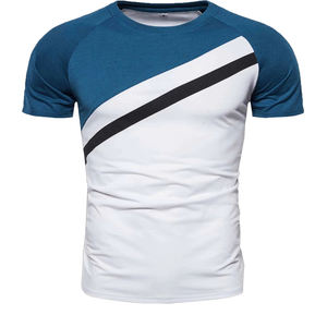 Camiseta de manga raglán para hombre alta calidad 100% algodón venta al por mayor logotipo personalizado impresión nueva moda verano camiseta transpirable cuello redondo - Product Image 1