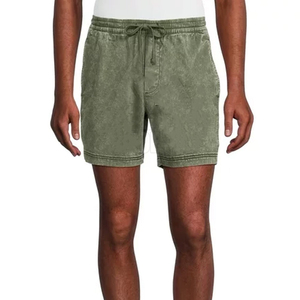 Short Homme Design Classique Lavé à l'Acide Respirant Poids Lourd Cordon de Serrage Ceinture Solide Style Décontracté - Product Image 1