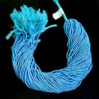Naturel 2mm Bleu Turquoise Micro Facettes Perles Rondes Strand Vente En Gros Turquoise Perles De Pierres Précieuses En Vrac Pour La Fabrication De Bijoux En Vrac 13"