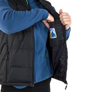 Chaleco acolchado grueso para exteriores con logotipo personalizado para hombre, chaqueta de invierno con bolsillo y cremallera y cuello levantado, chaleco acolchado negro - Product Image 6