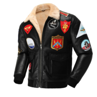Parka Air Best Style para hombre, Top Gun, abrigo de piel de oveja del mismo estilo, chaqueta de invierno de piel Natural para hombre, chaquetas de bombardero de cuero para hombre
