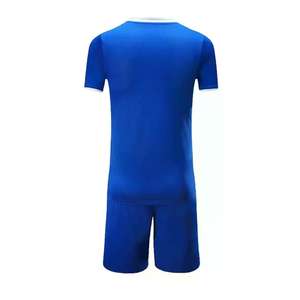 Uniforme de Fútbol de Manga Corta con Cuello Redondo Azul 100% Poliéster al por Mayor para Hombre y Mujer, Logotipo Personalizado Incluido - Product Image 3