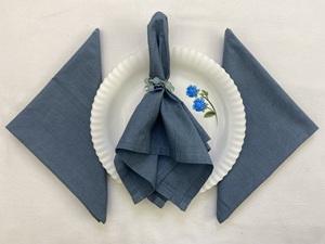 Servilletas de Algodón Premium Hechas a Mano, Ecológicas, Color Azul Sólido, Lavables, para Bodas, Fiestas, Navidad y Festivales - Product Image 4