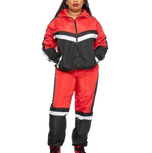 Wholesale Winter 100% Cotton <b>Two</b> <b>Piece</b> Breathable Fleece Thickness Windbreaker <b>Set</b> <b>Mesh</b> Lining Zip Printing Logo Sportswear - Product Image 2
