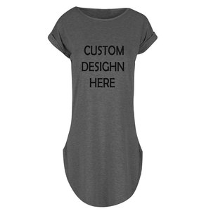 women curved bottom tshirts wholesale <b>bulk</b> prize short sleeves custom oversized design Tshirts for women's - Product Image 1