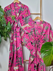 ชุดกิโมโนผ้าคอตตอนแท้พิมพ์ลายแบบอินเดียชุดคลุมชายหาดที่แปลกใหม่/เสื้อคลุมลำลองสำหรับคุณแม่นุ่มสำหรับฤดูใบไม้ผลิ/ฤดูร้อน - Product Image 6