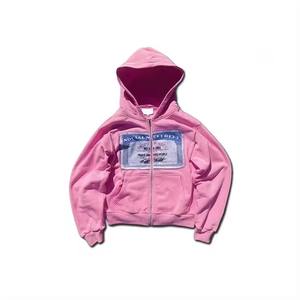 Sweat à capuche pour homme surdimensionné zippé délavé à l'acide Nouveau design Vente en gros Boxy 100% coton French Terry Streetwear Heavyweight - Product Image 4