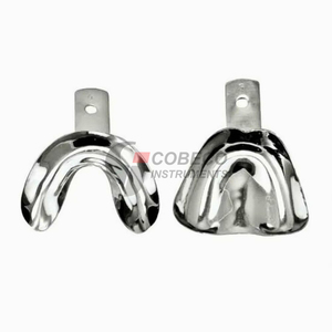 Metal Perforated Trays Reinforced Handle Autoclavable Stainless Steel For Heavy Body Silicone Putty Crown Bridge Impressions - Product Image 3
