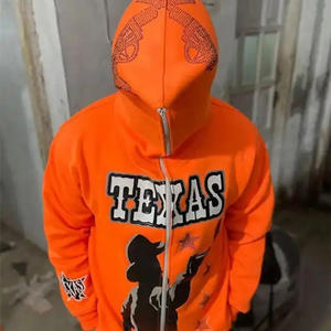 Sweat à capuche pour homme de haute qualité, fermeture éclair intégrale, streetwear, broderie, mode, luxe, 420G, sweat à capuche personnalisé en molleton, sweat à capuche ample pour homme - Product Image 3