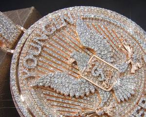 Colgante de Águila Voladora con Incrustaciones de Moissanita, Plata de Ley 925 con Baño de Rodio, Joyería de Lujo Personalizada y Moderna - Product Image 6