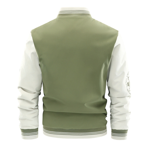 OEM Fabricante de logotipo personalizado de béisbol Bomber Letterman Varsity chaqueta de alta calidad bordado de los hombres de cuero mangas chaqueta de la Universidad - Product Image 5