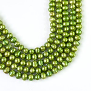 Cuentas Redondas de Perlas de Agua Dulce Verdes de 8-9 mm, Cuentas de Perlas Verdes Grandes Naturales para la Fabricación de Joyas, Hilo de Perlas Redondas de Primera Calidad - Product Image 6
