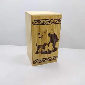 Decorative Urns Wooden <b>Ashes</b> Storage <b>Box</b> <b>Dog</b> Care Engraving Design Large Cremation Urn For <b>Ashes</b> Handcrafted Pine Wood - Product Image 3